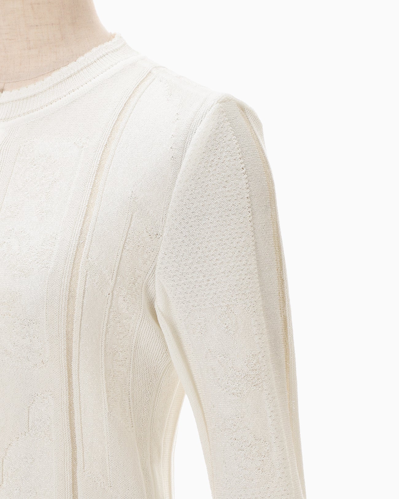 Multi-Pattern Knit Cardigan - white - Mame Kurogouchi