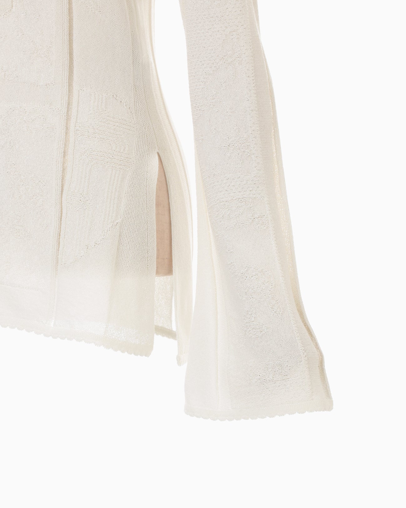 Multi-Pattern Knit Cardigan - white - Mame Kurogouchi