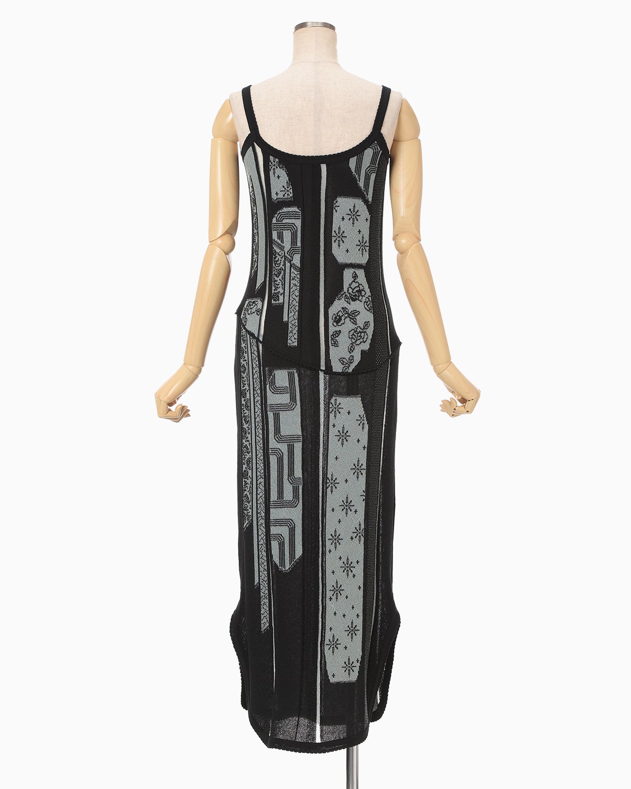 Multi-Pattern Knit Dress - black - Mame Kurogouchi