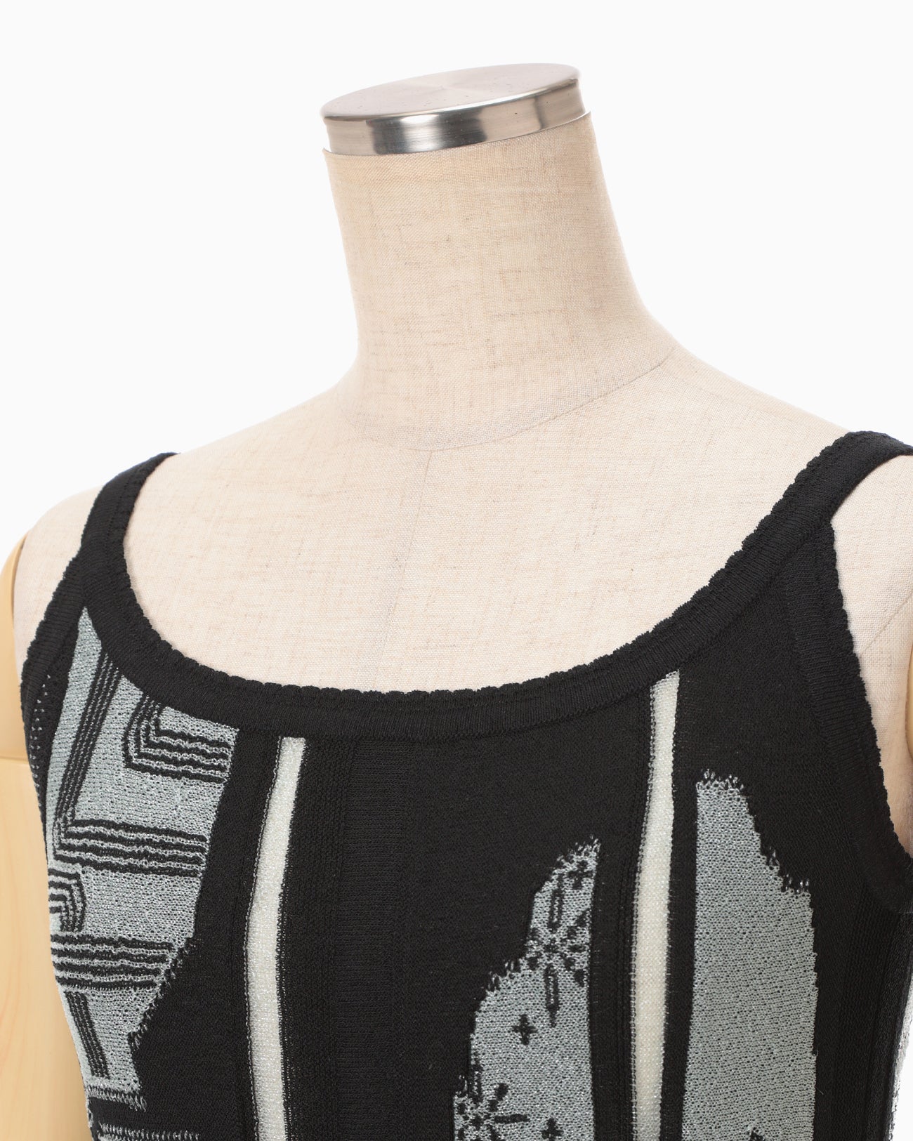 Multi-Pattern Knit Dress - black - Mame Kurogouchi