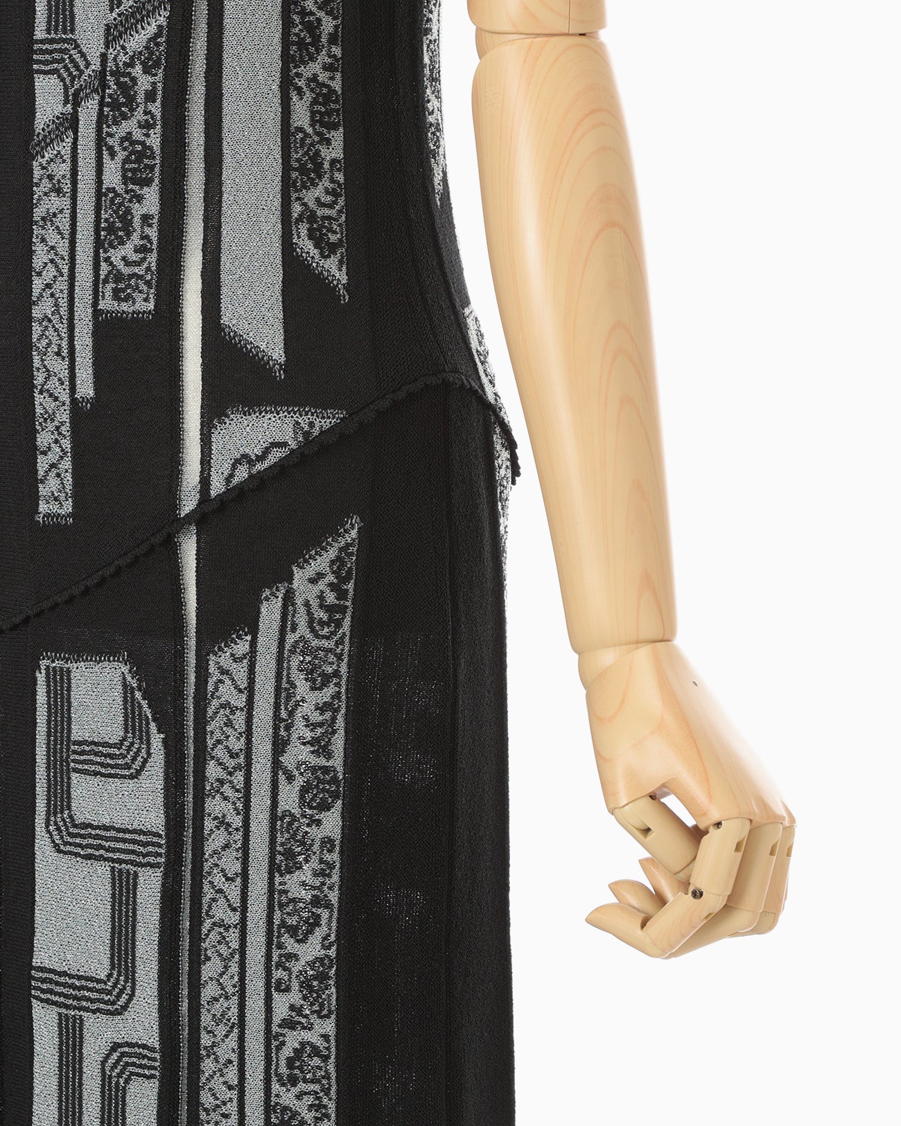 Multi-Pattern Knit Dress - black - Mame Kurogouchi