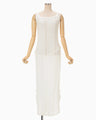 Multi-Pattern Knit Dress - white