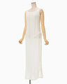 Multi-Pattern Knit Dress - white