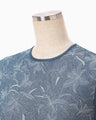 Floral Jacquard Sheer Knit Dress - navy
