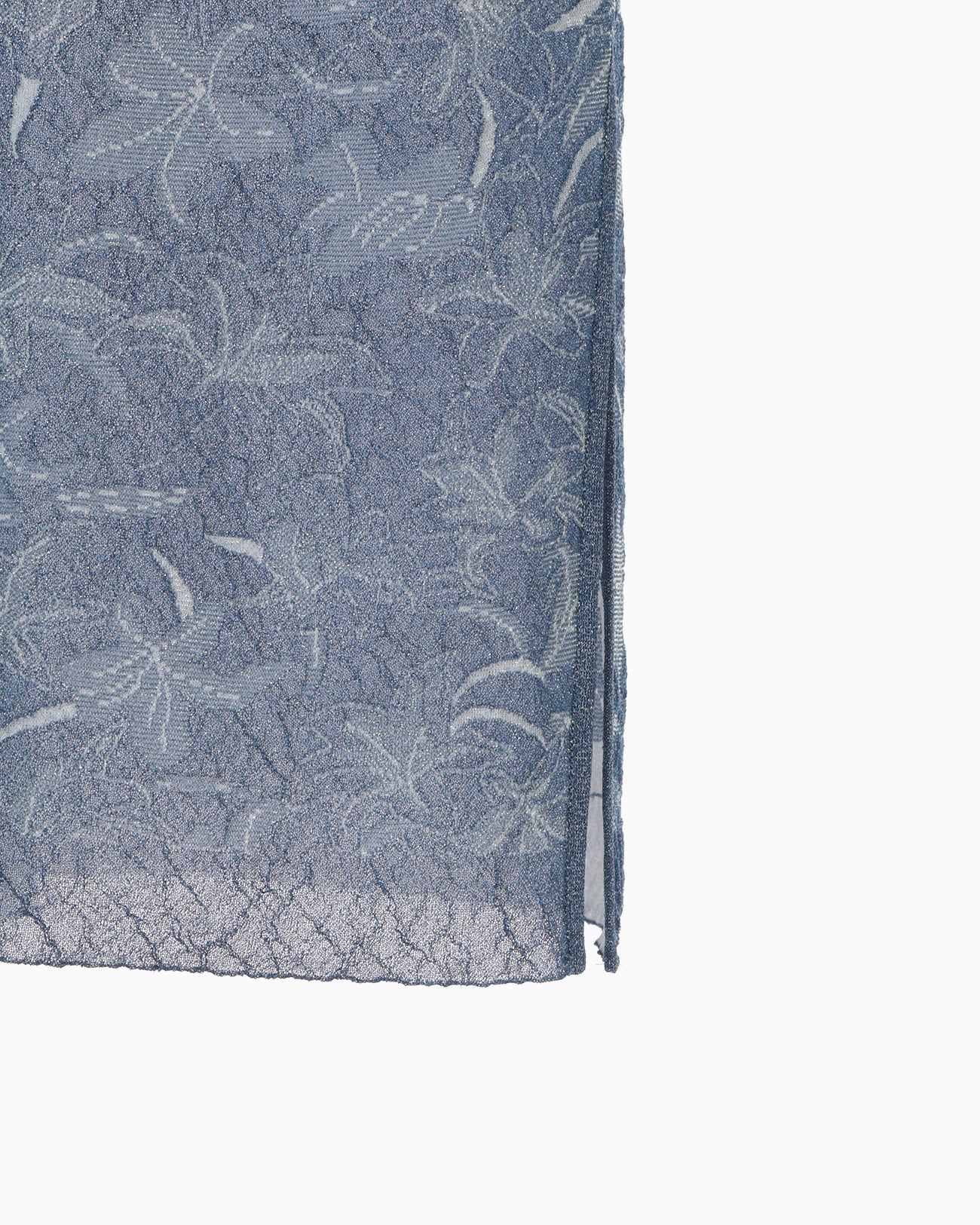 Floral Jacquard Sheer Knit Dress - navy - Mame Kurogouchi