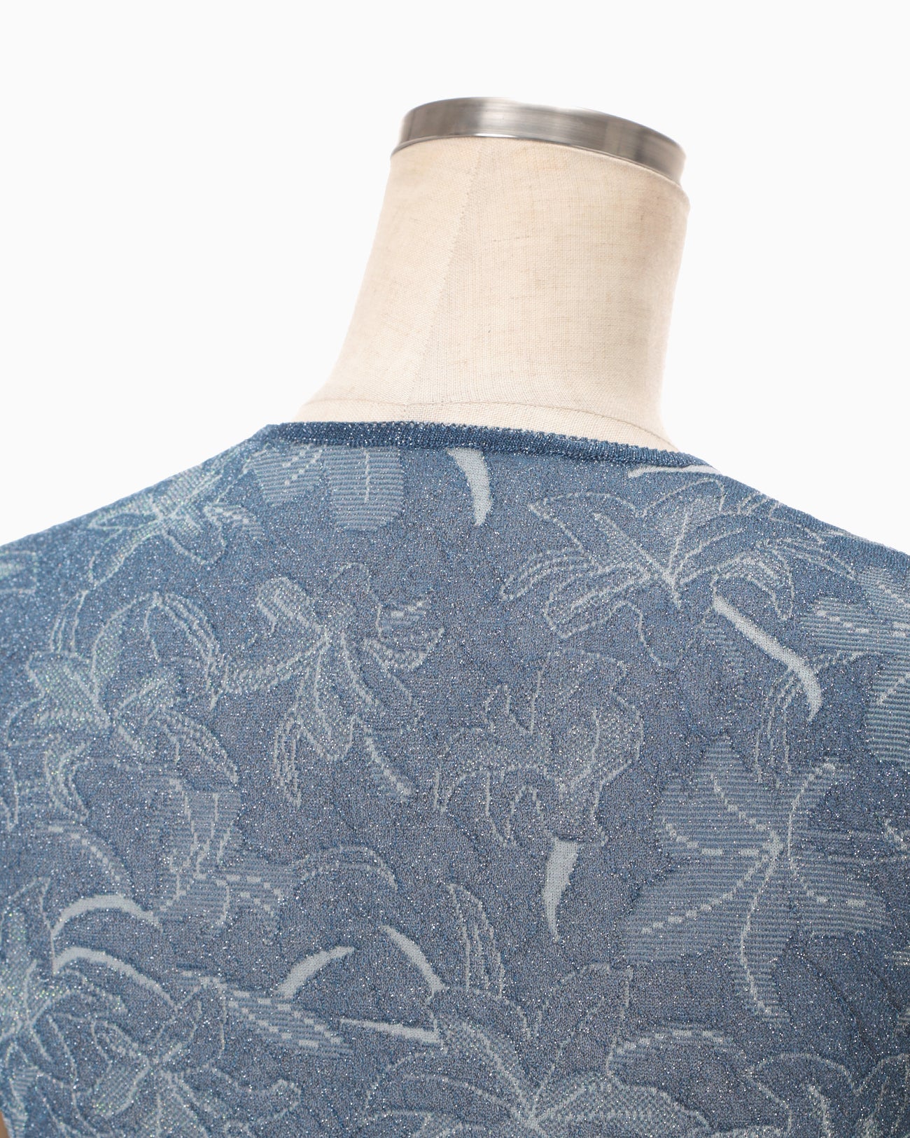 mame kurogouchi 　MM15SS-DR051 Floral Jacquard Sheer Knit Dress - navy - Mame Kurogouchi