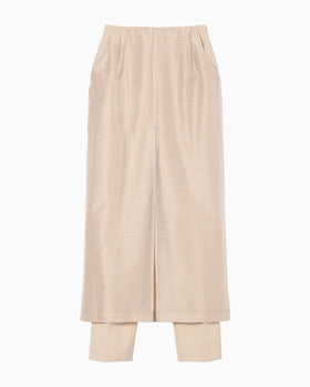 Wool Nylon Shimmering Trousers - beige