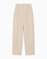 Wide-Tapered Trousers - beige