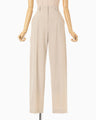 Wide-Tapered Trousers - beige