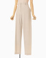 Wide-Tapered Trousers - beige