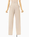 Wide-Tapered Trousers - beige