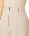 Wide-Tapered Trousers - beige