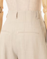 Wide-Tapered Trousers - beige