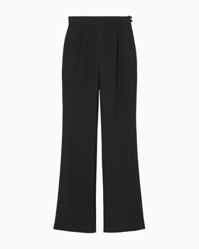Floral Jacquard Flare Trousers - black