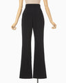 Floral Jacquard Flare Trousers - black