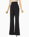 Floral Jacquard Flare Trousers - black