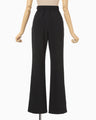 Floral Jacquard Flare Trousers - black