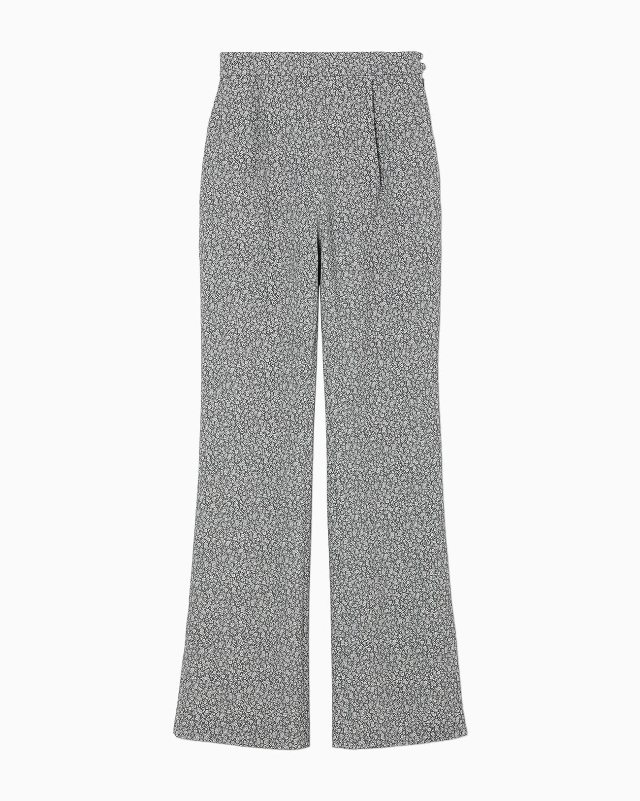 Floral Jacquard Flare Trousers - grey - Mame Kurogouchi