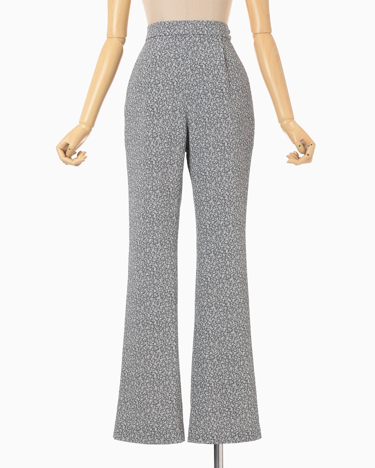 Floral Jacquard Flare Trousers - grey - Mame Kurogouchi