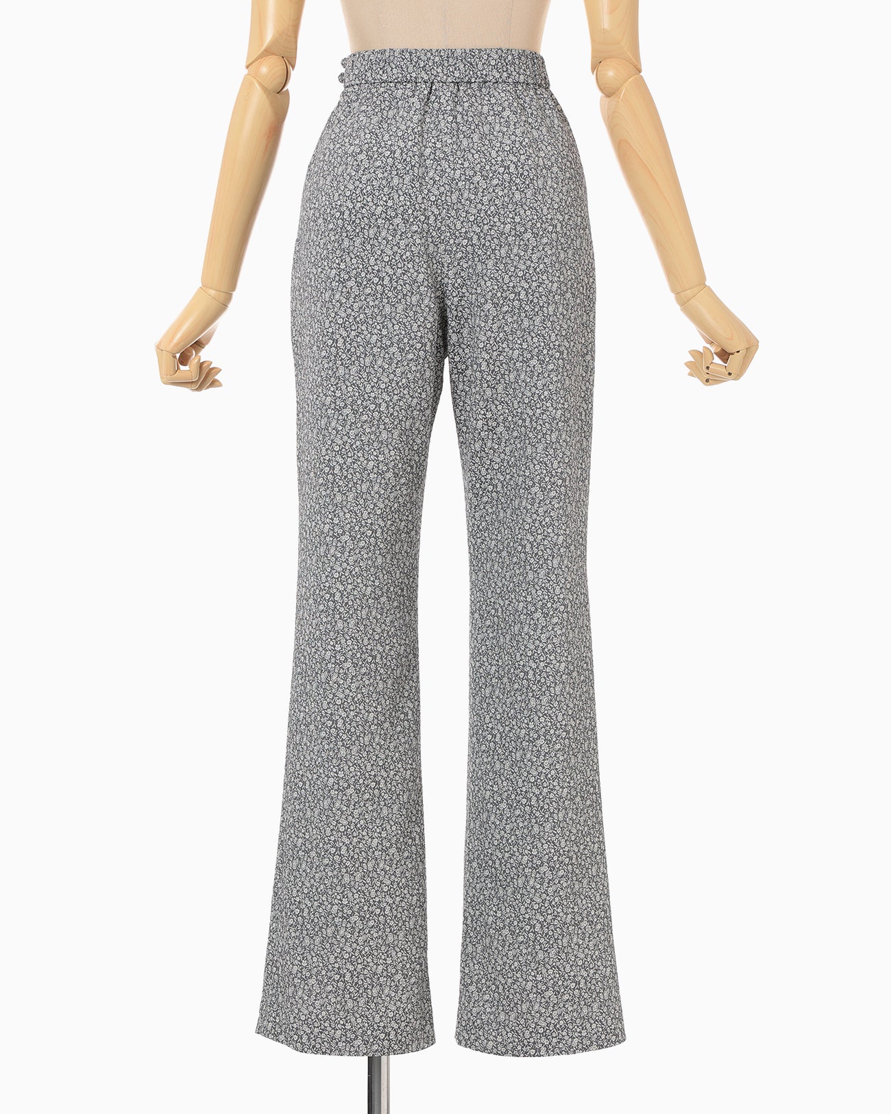 Floral Jacquard Flare Trousers - grey - Mame Kurogouchi