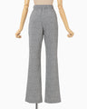 Floral Jacquard Flare Trousers - grey