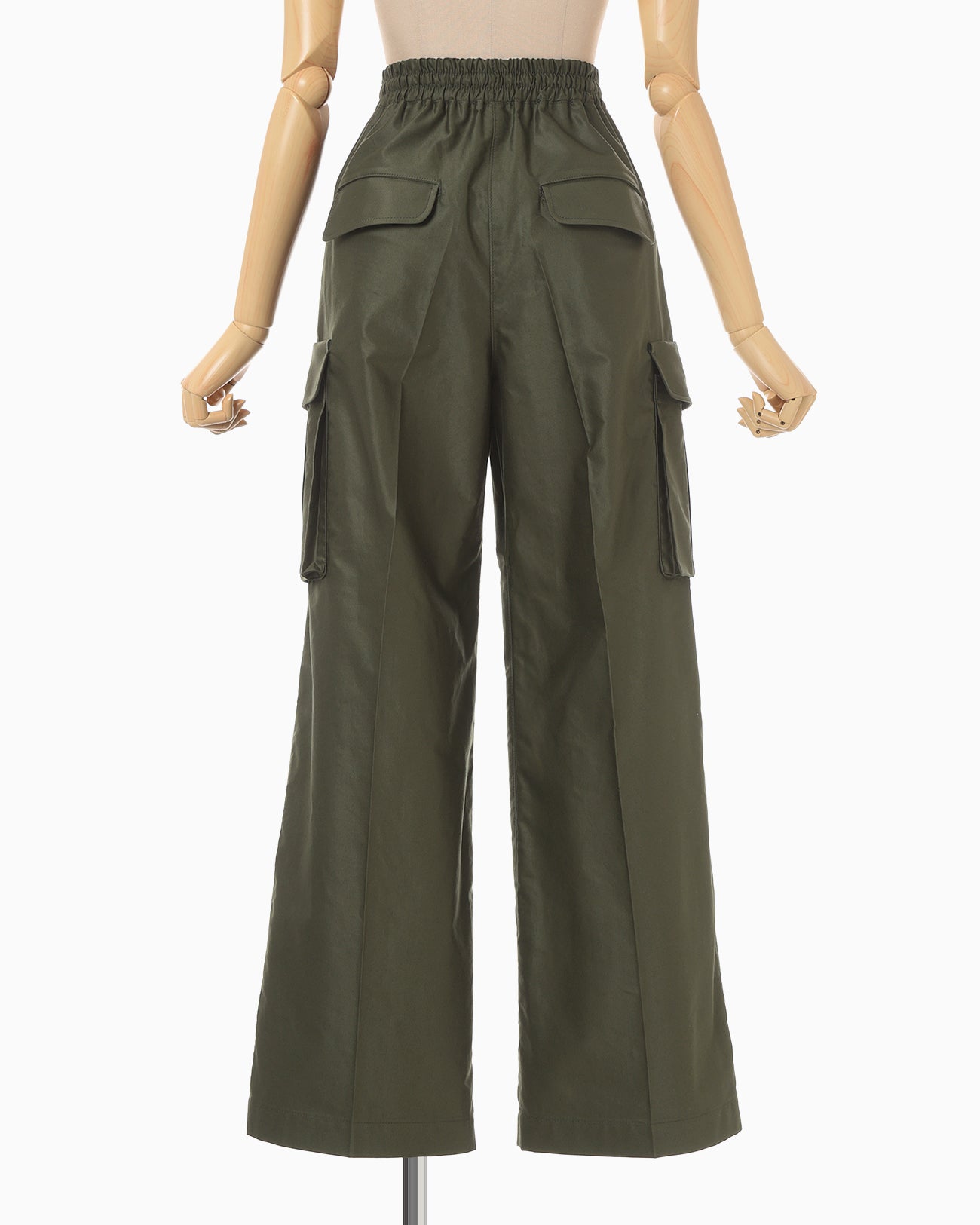 Cotton High Waisted Cargo Trousers - khaki - Mame Kurogouchi