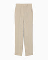 Triacetate Polyester Tapered Trousers - beige