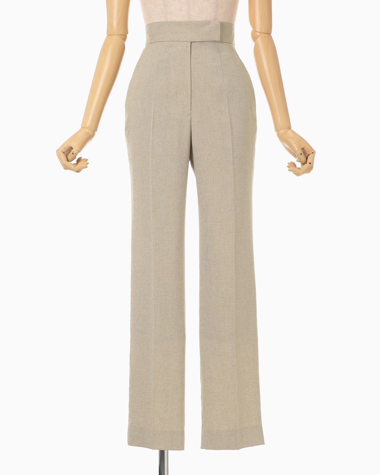 Triacetate Polyester Tapered Trousers - beige - Mame Kurogouchi