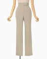 Triacetate Polyester Tapered Trousers - beige