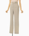 Triacetate Polyester Tapered Trousers - beige