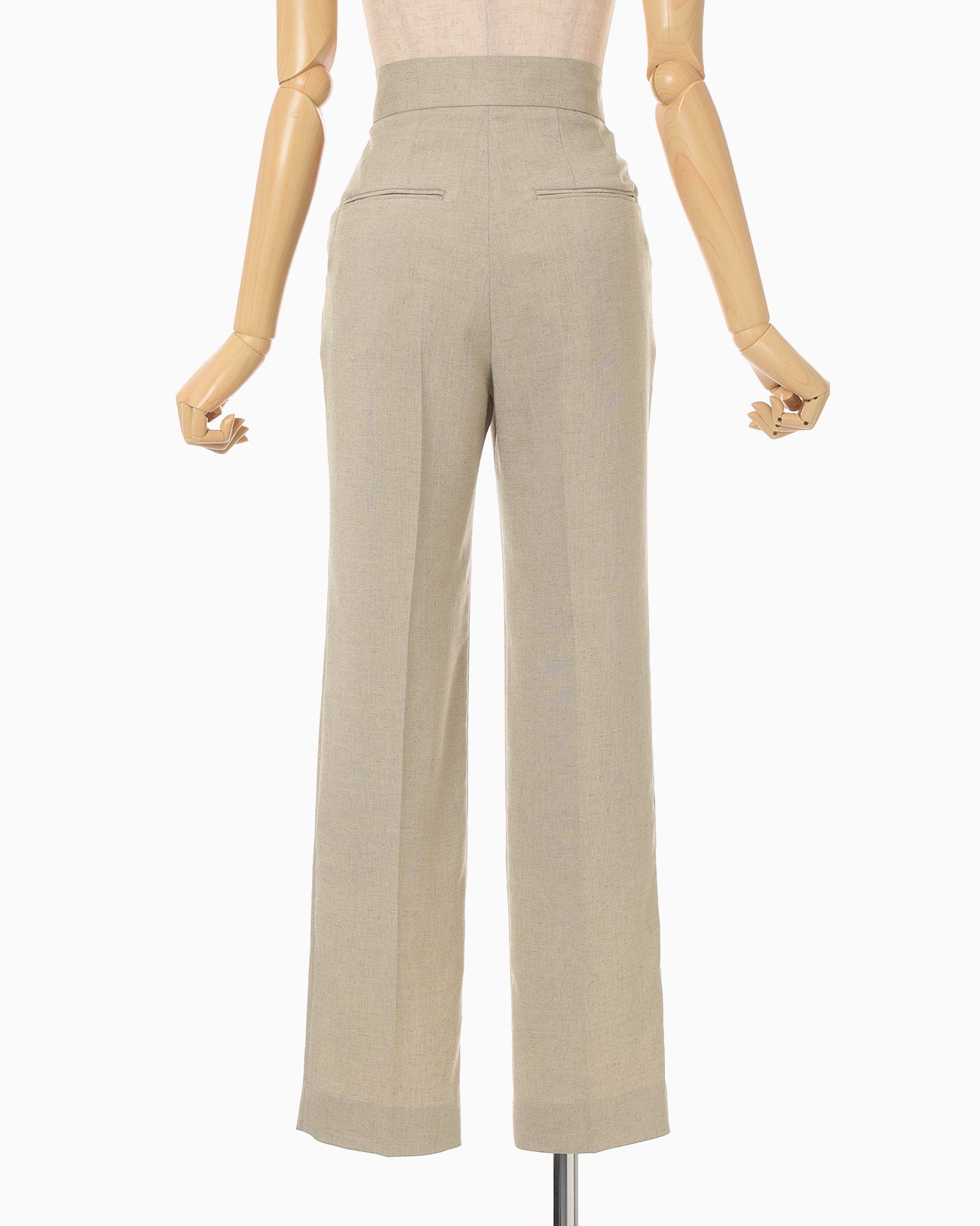 Triacetate Polyester Tapered Trousers - beige - Mame Kurogouchi