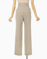 Triacetate Polyester Tapered Trousers - beige