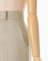 Triacetate Polyester Tapered Trousers - beige