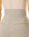 Triacetate Polyester Tapered Trousers - beige