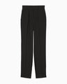 Triacetate Polyester Tapered Trousers - black