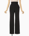 Triacetate Polyester Tapered Trousers - black