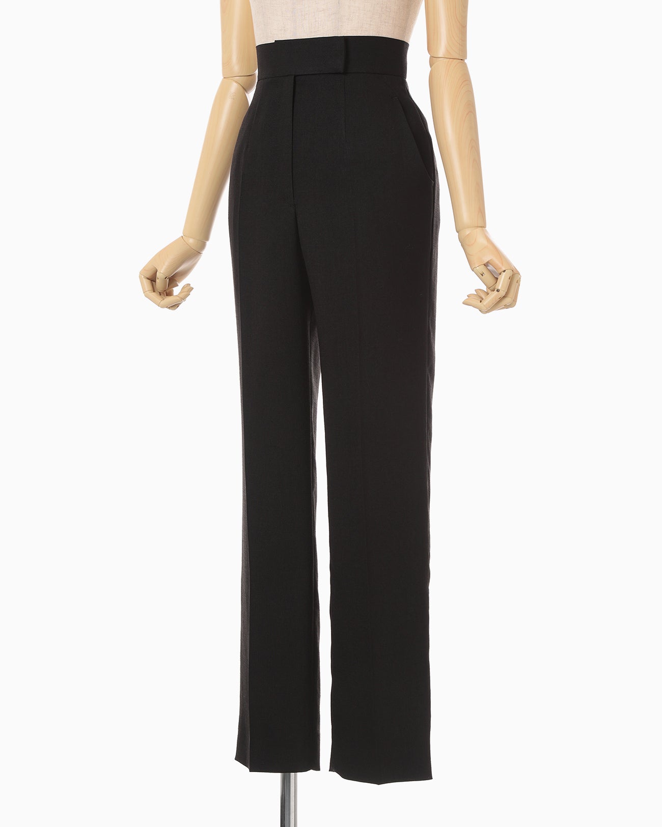 Triacetate Polyester Tapered Trousers - black - Mame Kurogouchi