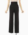 Triacetate Polyester Tapered Trousers - black