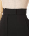 Triacetate Polyester Tapered Trousers - black
