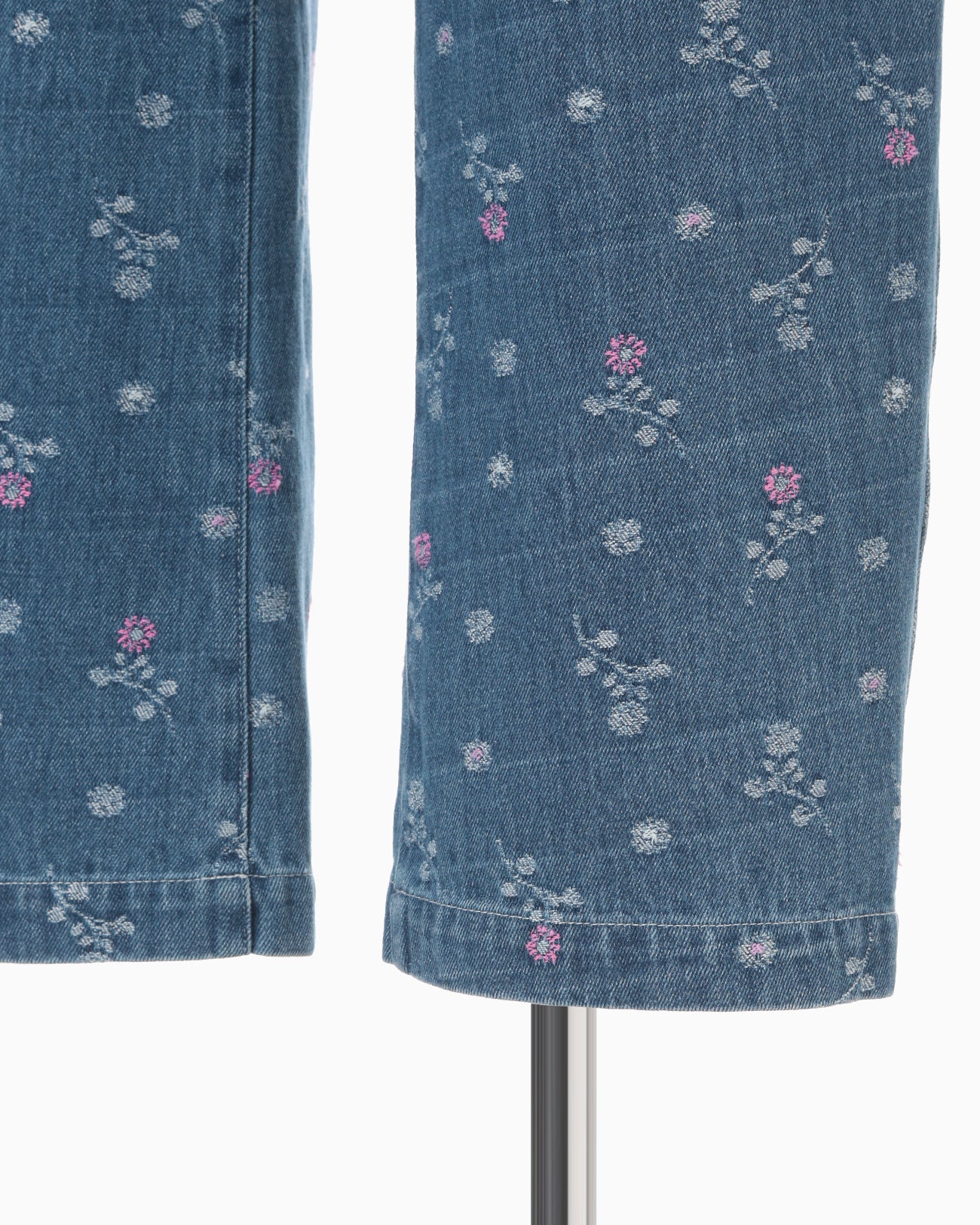 Floral Jacquard High Waisted Denim Trousers - blue - Mame Kurogouchi