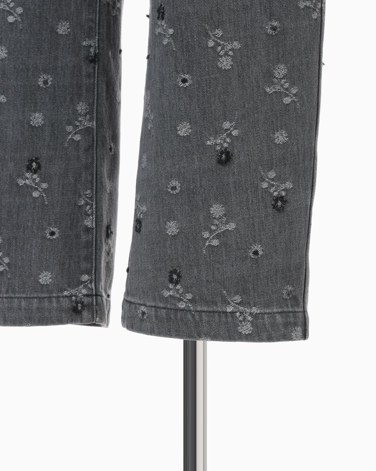 Floral Jacquard High Waisted Denim Trousers - grey - Mame Kurogouchi