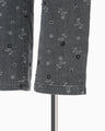 Floral Jacquard High Waisted Denim Trousers - grey