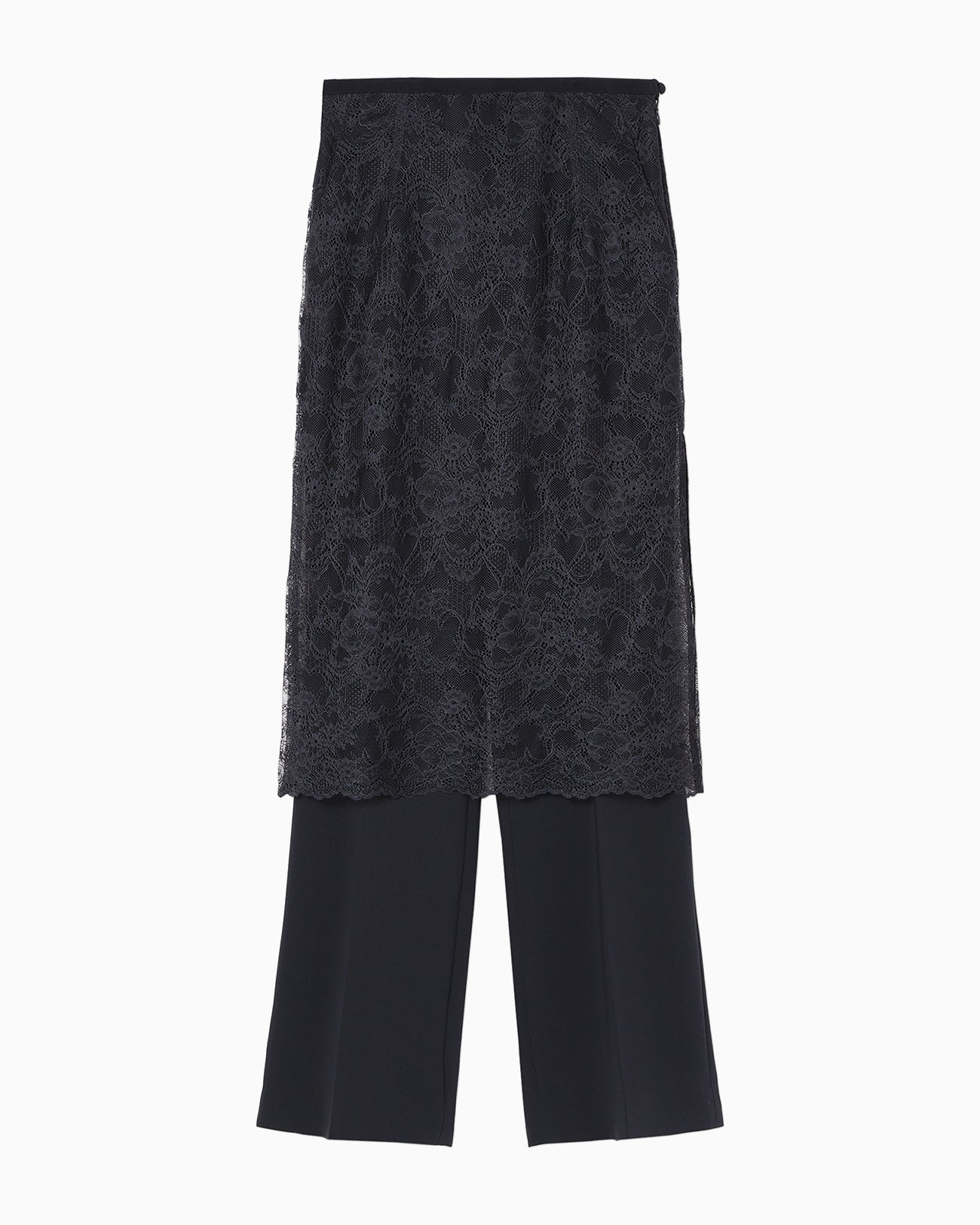 Raschel Lace Layered Trousers - navy - Mame Kurogouchi
