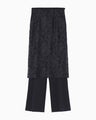 Raschel Lace Layered Trousers - navy