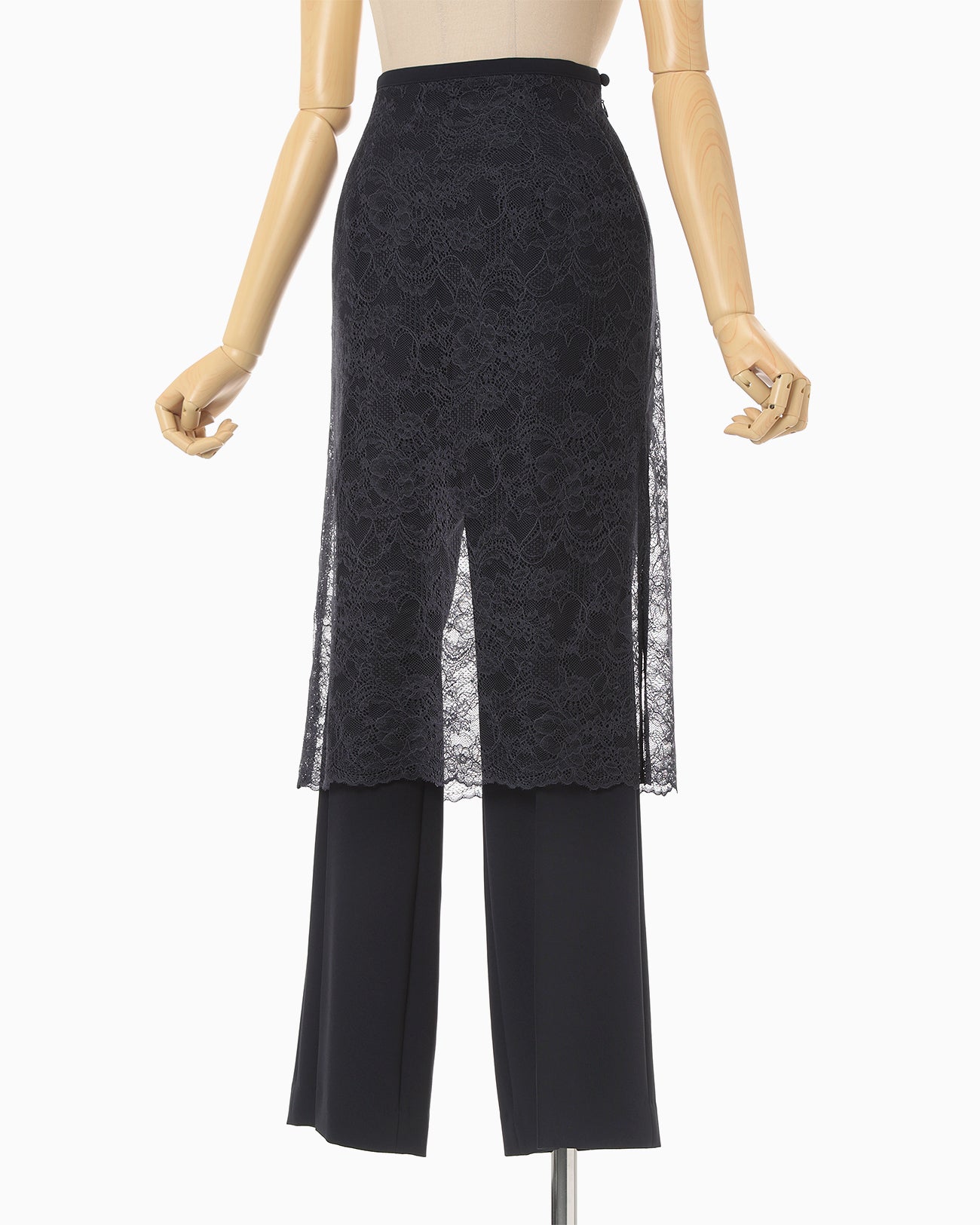 Raschel Lace Layered Trousers - navy - Mame Kurogouchi