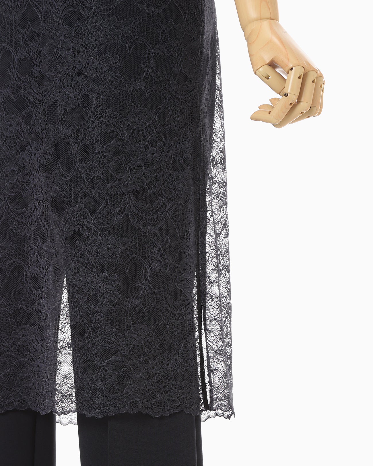 Raschel Lace Layered Trousers - navy - Mame Kurogouchi