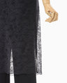 Raschel Lace Layered Trousers - navy