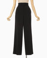 Triacetate Polyester High Waisted Wide Trousers - black