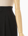 Triacetate Polyester High Waisted Wide Trousers - black