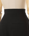Triacetate Polyester High Waisted Wide Trousers - black